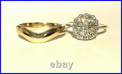 9CT Yellow Gold wedding set Engagement Wedding Diamond Perfect fit