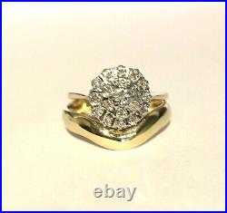 9CT Yellow Gold wedding set Engagement Wedding Diamond Perfect fit