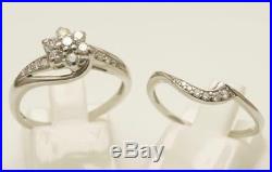 9carat 9k White Gold 1/2carat Diamond Perfect Fit Bridal Set UK-P 1/2 US-7 3/4