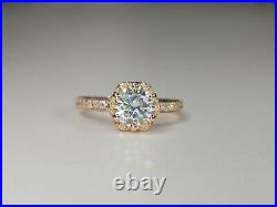 9ct Gold 1.20ct Pure Moissanite Solitaire Engagement Ring Tulip Setting