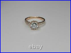 9ct Gold 1.20ct Pure Moissanite Solitaire Engagement Ring Tulip Setting