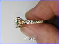 9ct Gold 1.20ct Pure Moissanite Solitaire Engagement Ring Tulip Setting