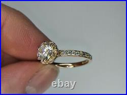 9ct Gold 1.20ct Pure Moissanite Solitaire Engagement Ring Tulip Setting