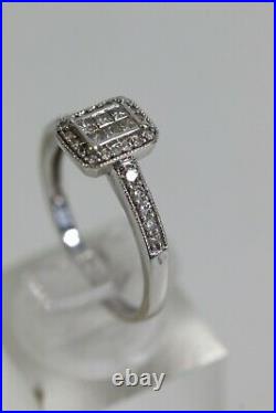 9ct Perfect Fit White Gold Diamond Ring Set 375 Size O 1/2