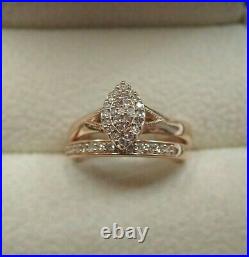 9ct Rose Gold Perfect Fit Diamond Bridal Set Size I 3/4