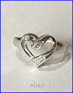 9ct White Gold set Diamond Heart shaped Dress Ring- Perfect Gift