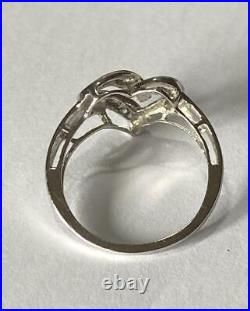 9ct White Gold set Diamond Heart shaped Dress Ring- Perfect Gift