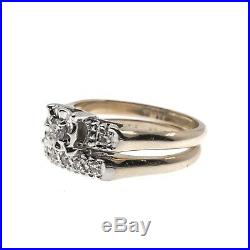 A Perfect Match Vintage 14K Gold Diamond Wedding Set