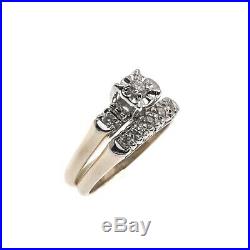 A Perfect Match Vintage 14K Gold Diamond Wedding Set