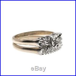 A Perfect Match Vintage 14K Gold Diamond Wedding Set