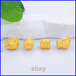 A Set Of Pure 999 24K Yellow Gold Women Lucky 3D Dragon Pendant