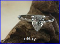 A Stunning perfect 1.40 Carat `Pear shaped` Diamond ring, set in 18ct white gold