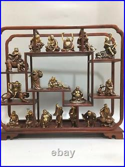 A set of pure red copper gold eighteen disciples of the Buddha eighteen arhats