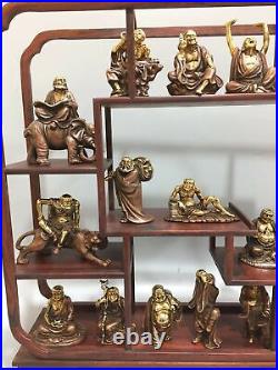 A set of pure red copper gold eighteen disciples of the Buddha eighteen arhats