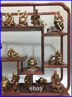 A set of pure red copper gold eighteen disciples of the Buddha eighteen arhats
