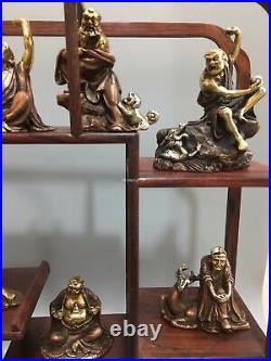 A set of pure red copper gold eighteen disciples of the Buddha eighteen arhats