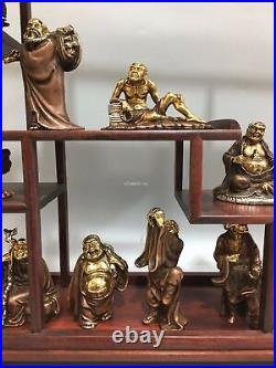 A set of pure red copper gold eighteen disciples of the Buddha eighteen arhats