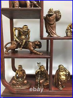 A set of pure red copper gold eighteen disciples of the Buddha eighteen arhats