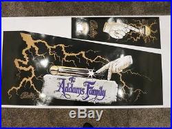ADDAMS FAMILY GOLD Screen Printed Cabinet Decal Set, PERFECT & RARE