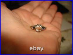 ANTIQUE UNIQUE 14K SOLID WHITE GOLD SAPPHIRE MOUNT SETTING HOLD 5mm RING SIZE 7