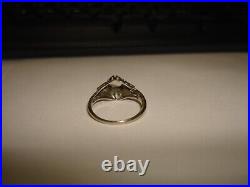 ANTIQUE UNIQUE 14K SOLID WHITE GOLD SAPPHIRE MOUNT SETTING HOLD 5mm RING SIZE 7