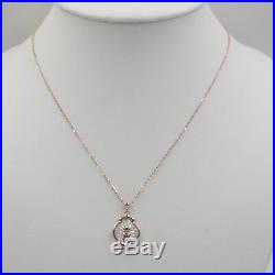 AU750 Pure 18k Rose Gold Buddha Pendant O Link Set Of Chain Adjust Necklace/4.1g