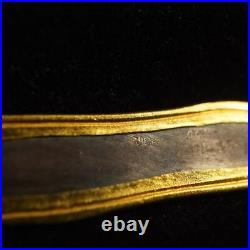 Abstract Sterling Silver Bar in 24k Yellow Gold Setting Free Shipping USA