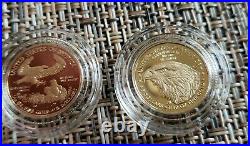 American Eagle 2021 1/10 Oz Gold Two-Coin Set Designer Edition 21XK Perfect