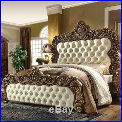 Ant Gold & Perfect Brown Cal King Bedroom Set 5 Homey Design HD8011 Traditional