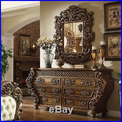 Ant Gold & Perfect Brown Cal King Bedroom Set 5 Homey Design HD8011 Traditional