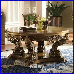 Ant Gold & Perfect Brown Coffee Table Set 3Pcs Traditional Homey Design HD-8008