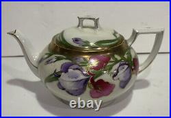 Ant Tea Set Bavarian Handpainted Signed Floral Gold Porcelain Four Piece Perfect