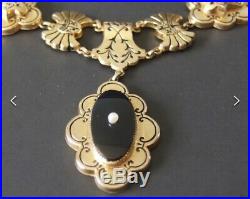 Antique Circa 1880 Victorian Gold Filled Necklace & Bracelet Set RARE PERFECT