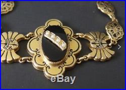 Antique Circa 1880 Victorian Gold Filled Necklace & Bracelet Set RARE PERFECT