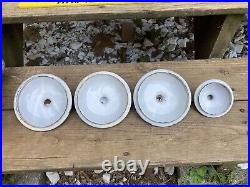 Antique French White and Gold Enamel Canister Set 4