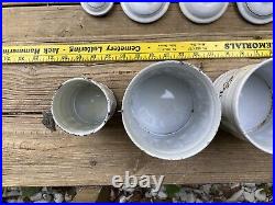 Antique French White and Gold Enamel Canister Set 4