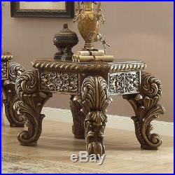 Antique Gold & Perfect Brown Coffee Table Set 3 Homey Design HD-8011 Traditional