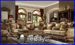 Antique Gold & Perfect Brown Coffee Table Set 3 Homey Design HD-8011 Traditional