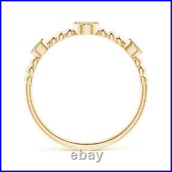 April Birthstone-Three Stone Bezel Set Lab Diamond Ring Size 9 14k Yellow Gold