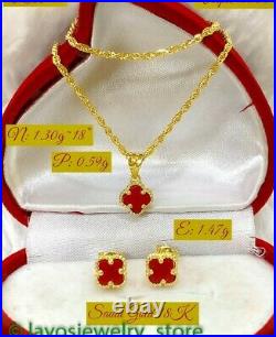 Au750 Pure Gold Women Luxury Affordable Jewelry Set, High Quality, New Style