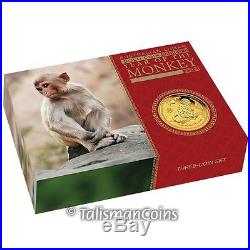 Australia 2016 Year of the Monkey Lunar Zodiac 3 Coin. 9999 Pure Gold Proof Set