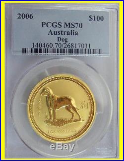 Australia Gold 02 03 06 Lunar 3 Coins Set 3 Oz Pure Gold Pcgs Ms 70 Low Pop