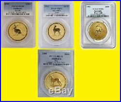 Australia Gold Lunar 4 Coins Set 4 Oz Pure Gold Pcgs Ms 70 Rare Low Pop