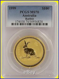 Australia Gold Lunar 4 Coins Set 4 Oz Pure Gold Pcgs Ms 70 Rare Low Pop