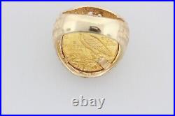 Authentic Pure 1910 $2.50 Indian Gold Coin Set in 14k Gold Ring Size 8