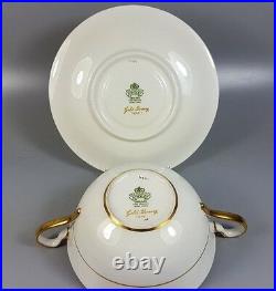 Aynsley Gold Dowery Set Of 8 X Cream Soup Coupes / Cups And Saucers (perfect)