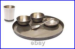 Ayurveda Pure Kansa Bronze Dinner Platinum Solid Dinnerware Thali Set (Gold)