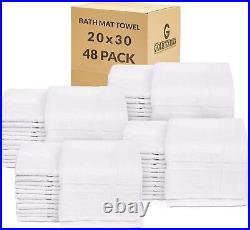 Bath Mat Towel 18x25/20x30 Bathroom Shower Mat Pack 12, 48 Cotton Blend Non-Slip