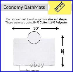 Bath Mat Towel 18x25/20x30 Bathroom Shower Mat Pack 12, 48 Cotton Blend Non-Slip