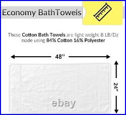 Bath Towel 24x48 Cotton Blend Bulk Pack of 6,12,48,60,120 Pool Spa Resort Towels
